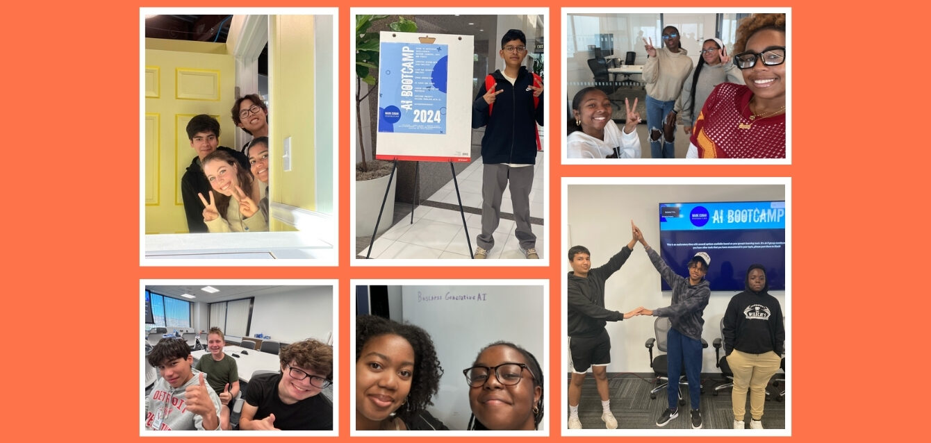 Photo collage of bootcamp students using Goosechase