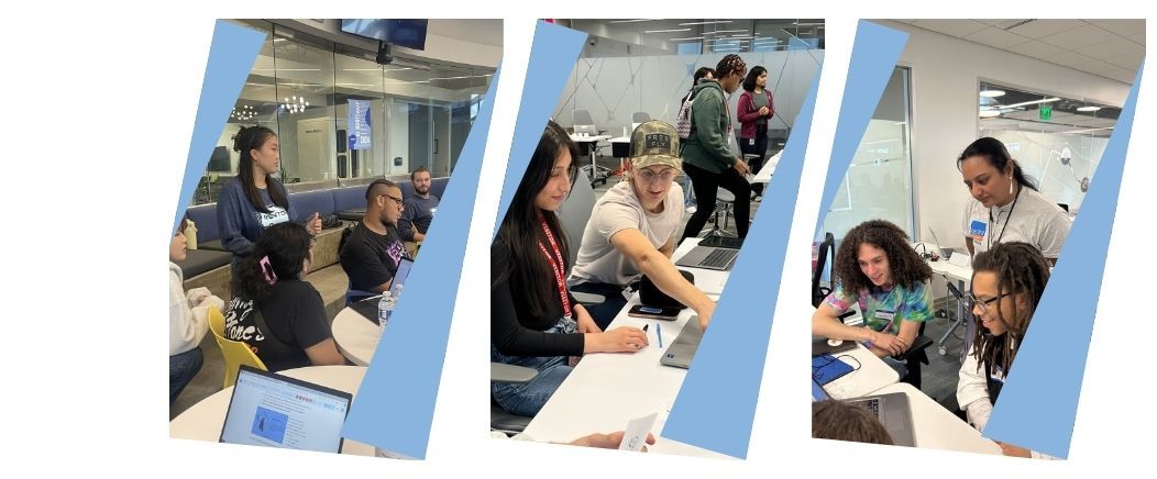 3 panel collage of bootcamp students
