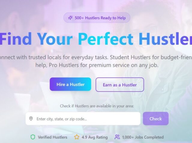Screenshot of Hustle & Hub app on desktop