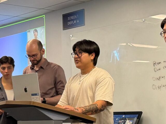 UNC Chapel Hill students giving a presentation