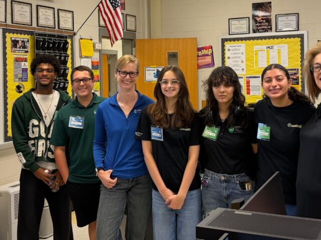 ai_bootcamp_cumberland_county Charlotte Dungan, students, and teachers in Cumberland County